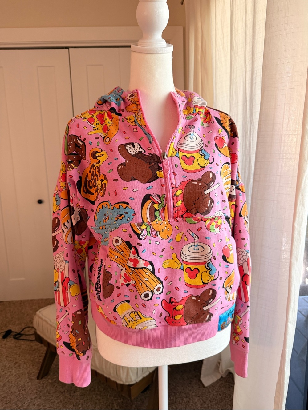 Disney EATS Pullover 1/2 Zip Hoodie - Women’s Small